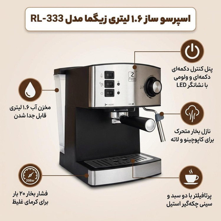 اسپرسوساز زیگما مدل RL-333