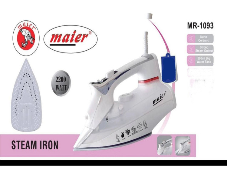 اتو بخار مایر مدل MR1093 با ظرفیت ۳۹۰ میلیلیتر نانو سرامیک