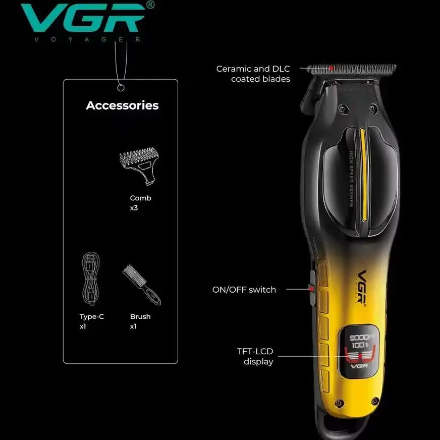 ماشین اصلاح وی جی آر مدل VGR V-226 با تیغه سرامیک برش مستقیم